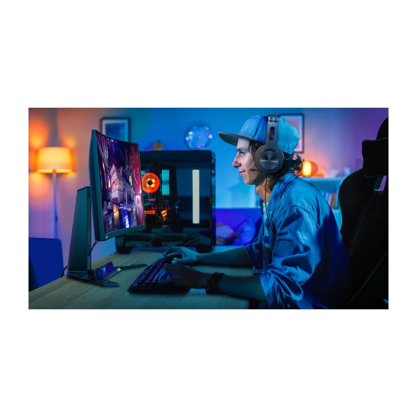 Lenovo Legion R27fc-30 27 Inch Curved FullHD VA Panel, 240Hz (280Hz OD), 0.5 ms E-Sports Monitor with HDMI, DisplayPortP,FreeSync Premium,Tilt,Lift,Pivot,Swivel Stand