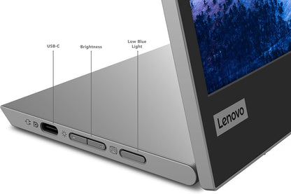 Lenovo L15 15.6 Inch Portable Monitor, FHD, 1080p, 60Hz, IPS, 6ms, USB-C, with Cover, Raven Black - 3Yrs Warranty